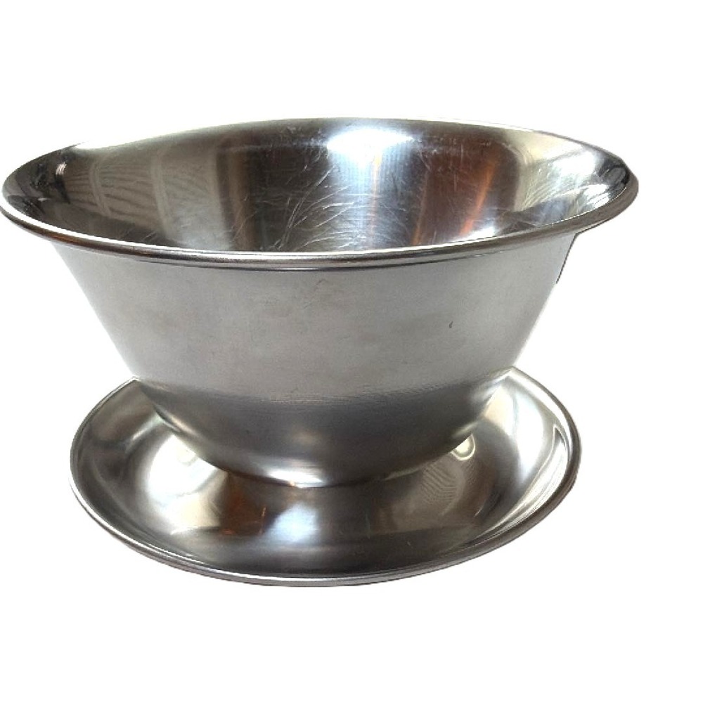 Leonard Sauce Dish Gravy Boat Elegant Dining MCM Danish Stainless Steel